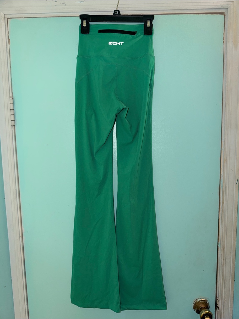 ECHT Emerald Green High-Waist Flare Pants - Picture 4 of 5